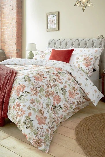 Laura Ashley Lewcombe Duvet Set Terracotta