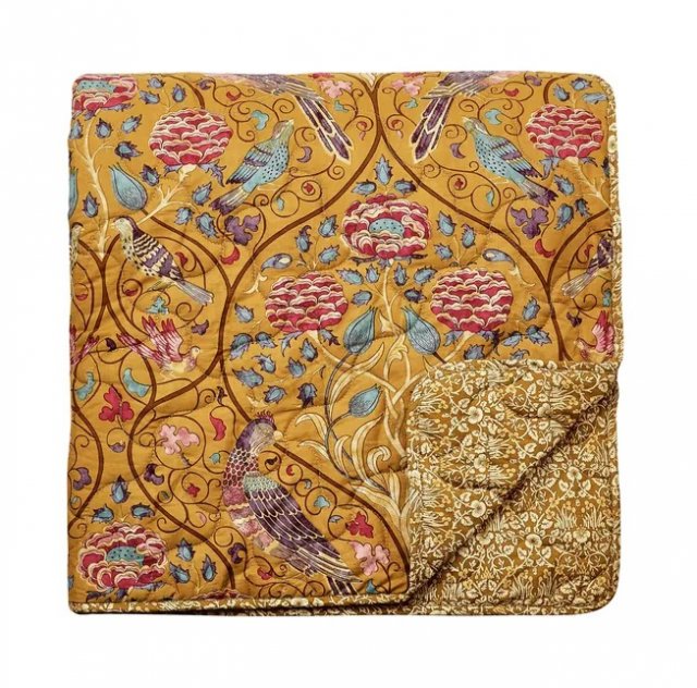 Morris & Co Seasons by May Saffron Quilted Throw