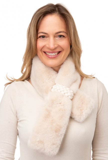 Isotta-Faux Fur Tippet With Woven Loop Detail