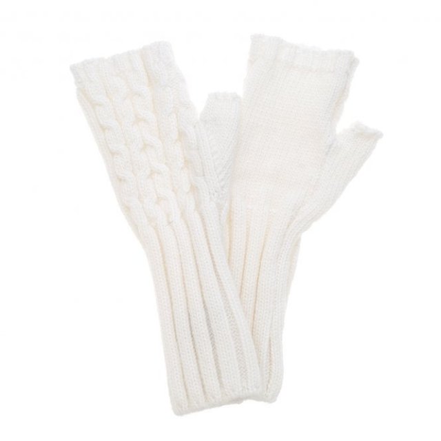 Parklane Fingerless Gloves Winter White