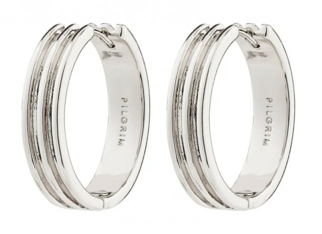 Pilgrim Bennett Recycled Hoop Earrings Silver-Plated