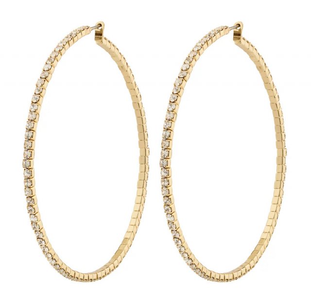 Pilgrim Sidney Crystal Hoop Earrings Gold-Plated