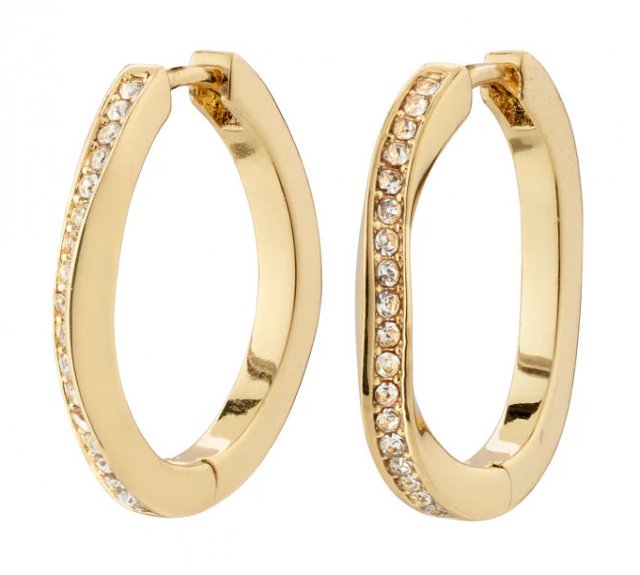 Pilgrim True Recycled Hoop Earrings Gold-Plated