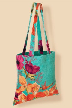 Powder-Hummingbird at Dusk Velvet Tote Bag