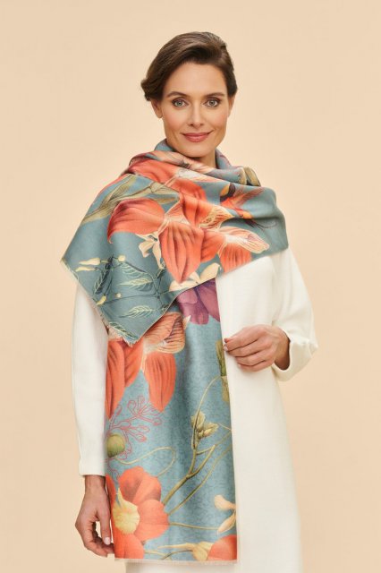 Powder-Hummingburd At Dusk Luxury Print Scarf