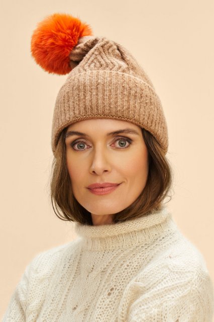 Powder-Ingrid Bobble Hat-Cappuccino