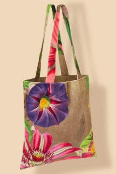 Powder-Oversized Botanicals Velvet Tote Bag