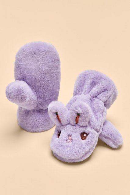 Powder-Pals Mittens-Smiling Bunny Lilac