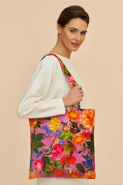 Powder-Whimsical Woodland Velvet Tote bag