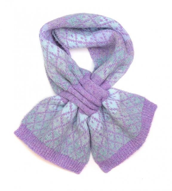 Pom Lilac Mix Alpaca Diamond Scarf