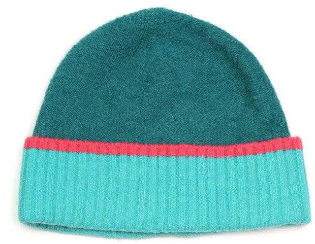 Pom Teal & TQ/Red Tim Beanie