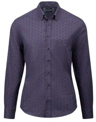 Fynch Hatton Leaf Print Mix Shirt