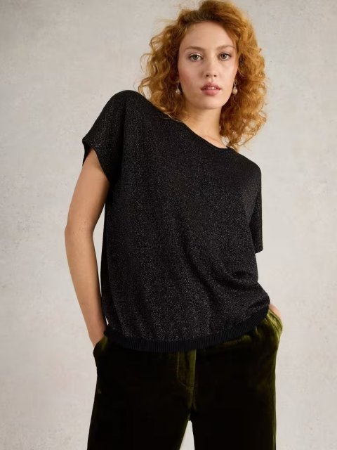 WhiteStuff Lena Sparkle Knit Tee