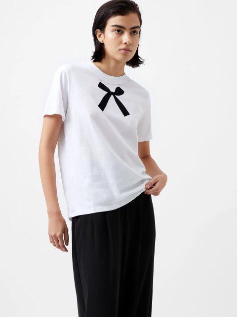 French Connection Bow Graphic Ss Tee