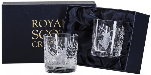 Pres Box 2 Whisky Tumbler Kintyre Stag