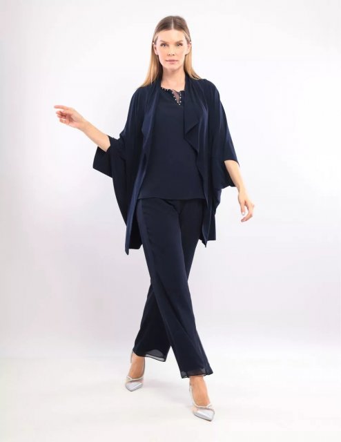 Lizabella 3Pc Trouser Suit Navy