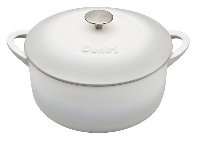 Denby Natural Canvas Cast Iron Round Casserole 24cm