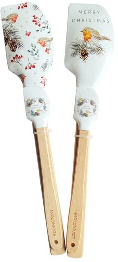 Eddingtons Christmas Robin Baking Spatulas Set of 2