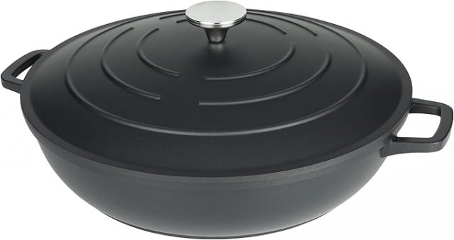 Commichef Cast Aluminium Shallow Casserole 28cm 4.5L-Black