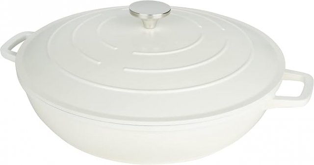 Commichef Cast Aluminium Shallow Casserole 28cm 4.5L-Cream