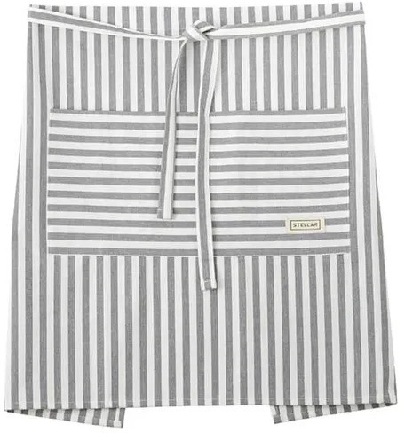 Stellar Textiles 55cm Waist Apron Grey Stripe