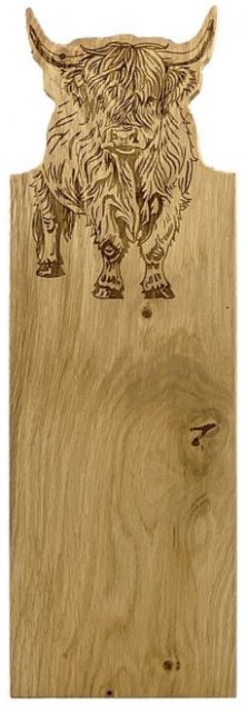 Just Slate Framed Oak Serving Board medium-Highland Cow