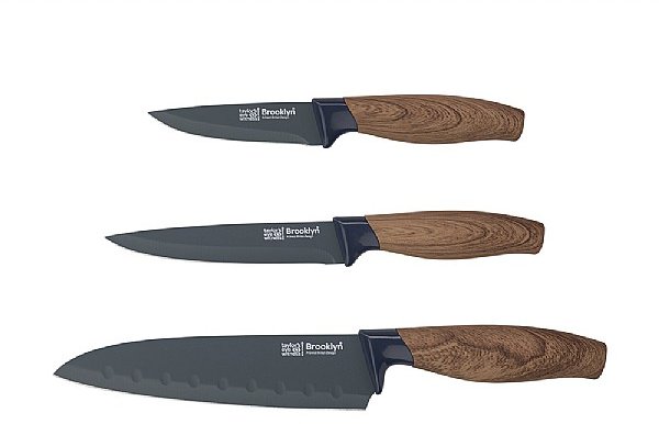 Taylor's Eye Witness 3pc Brooklyn Kitchen Knife Set-Walnut