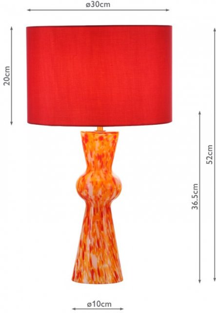 DAR Table Lamp Red/Orange Confetti