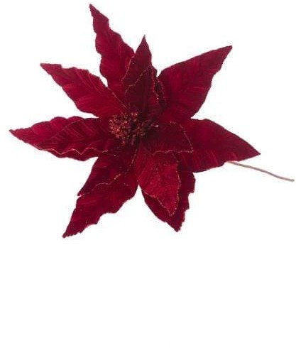 Floralsilk Glitter Tipped Poinsettia 70cm