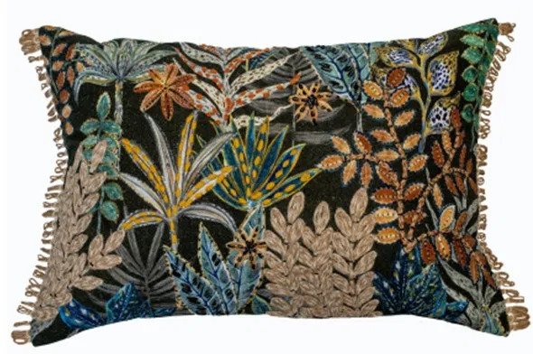 Malini Printed Jungle Embellished Cushion 45x45