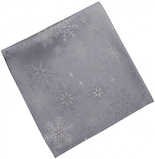 Peggy Wilkins Textiles Snow Crystal Napkin Grey