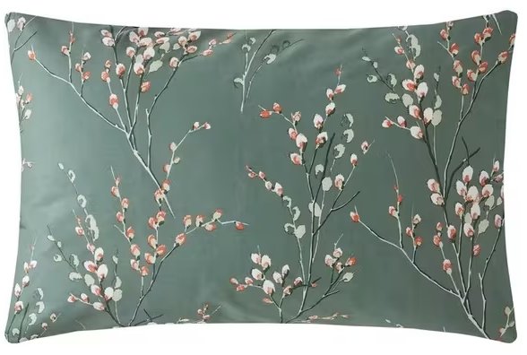 Laura Ashley Pussy Willow Standard Pair Pillow Cases Fern Green