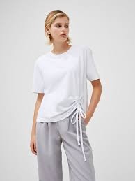 French Connection Rallie Cotton Rouched T-Shirt