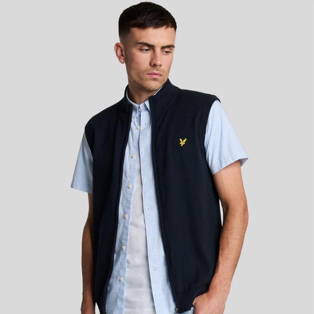 Lyle & Scott  Cotton Merino Full Zip Knitted Vest