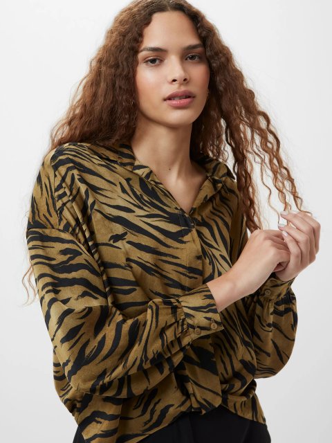 French Connection Damasco Adeline Print Tuck Shirt