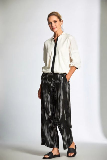 Peruzzi Broken Stripe Crop Trouser