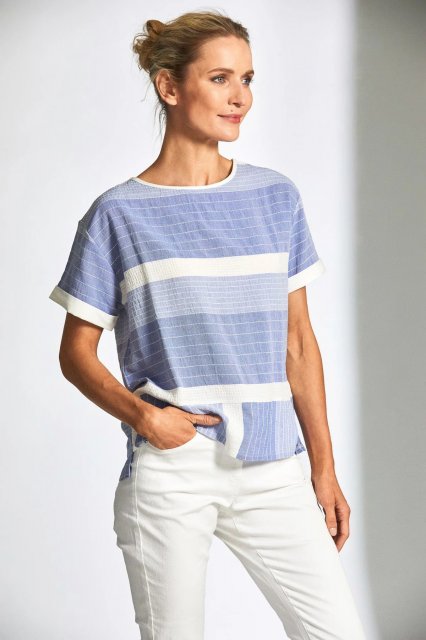 Peruzzi Stitched Stripe Top