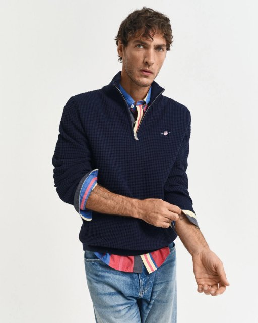 Gant Textured Cotton Half Zip