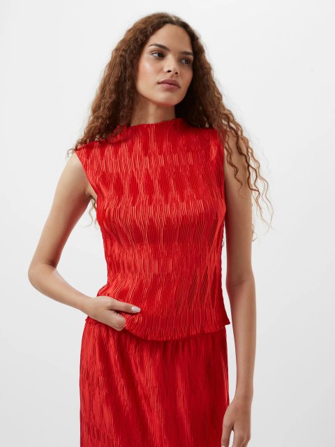 French Connection Moira Pleated Sleeveless Top