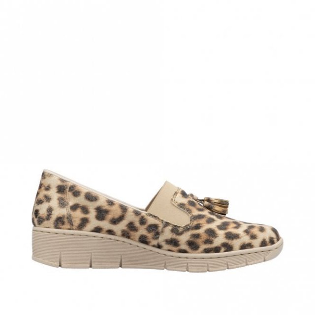 Rieker Leopard Print Wedge Shoe