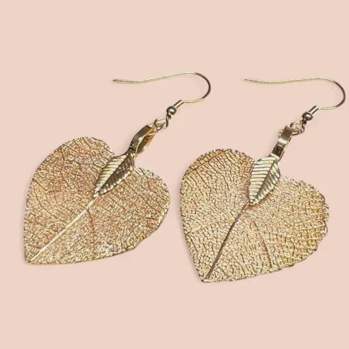 Jess & Lou Gold Heart Filigree Earrings