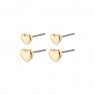Pilgrim Afrodite Recycled Heart Earrings 2in1 Set Gold-Plated