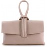 Tempest Chic Leather Clutch Bag With Pull Through Loop-Dark Beige