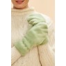 Powder-Womens Fluffy Teddy Mittens-Sage