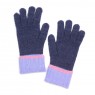 Pom Indigo With Lilac Cuff Recycled Yarn Gloves