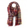 Pom Tartan Check Fluffy Winter Scarf