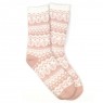 Pom Pastel Pink Fairisle Cosy Slipper Socks