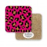 Boxed Coasters Set 4 Hot Pink Leopard Print