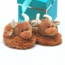 Highland Coo Slippers-Brown