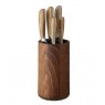 Denby Carbonised Ash Wood Knife Block Set